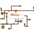 Brass Piping System with Valves Connectors and Fittings Structure Design
