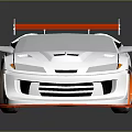 Silver Sporty Convertible Car With Red Rear Spoiler Red Wheels And Angular Design