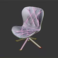 Blue Tufted Fabric Leisure Chair With Modern Design Comfortable Seat And Wooden Legs