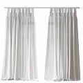 White Sheer Pleated Curtains with Light Filtering Design for Home Windows