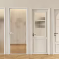 Various White Interior Door Designs Featuring Glass Panels And Wooden Flooring