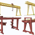 Industrial Gantry Cranes With Different Designs Yellow Red Colors Lifting Hooks And Rail Systems