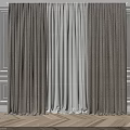 Elegant Neutral Tone Velvet Curtains With Floor Length Drapery And Decorative Wall Moldings