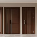 Modern Wooden Double Doors Interior Design With Panel Details And Smooth Finish