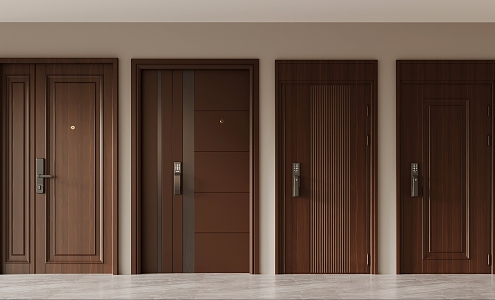 Double door entry door 3d model