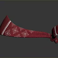 Red Headband With White Floral Patterns And Stripes For Daily Use 3d model