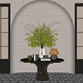 Modern CCD Hotel End View Table Ornaments Floriculture Moss Combination Tree Table Lamp Floriculture Green Plant Moss Ball Table 3d model