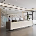 Modern Company Reception Area Bar Reception Desk 3d model