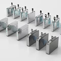 Modern Automatic Turnstiles With Metal Design For Public Facility Access Control 3d model