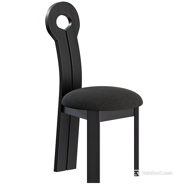 Modern Leisure Bar Stool With Black Frame Gray Padded Seat And Backrest Design 3d model 