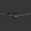 Medieval Shield as Defensive Weapon With Red and White Sections Metal Boss and Worn Surface