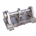 Industrial Metal Mechanical Device With Cylindrical Drum Support Brackets And Base Platform