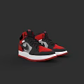 High Top Black Red White Shoes With Classic Design And Comfortable Sole