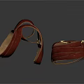 Brown Leather Sandals With Strappy Design And Adjustable Gold Buckles