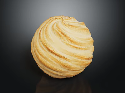 Fluffy Swirled Light Brown Golden Meringue Crispy Exterior Dessert 3d model