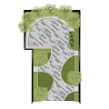 Park Landscape Design With Paved Walkway Lush Lawns And Green Trees