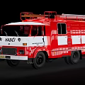 Classic Red HAASCI Fire Truck with Ladder on Top and Functional Design