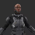 Futuristic Sci Fi Game Movie Character In Mechanical Combat Armor With High Tech Design