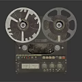 Vintage Projection Monitoring Equipment With Reels Control Knobs And Display Panel