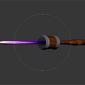 Stylish Fantasy Knife With Purple Pink Gradient Blade Wooden Handle And Silver Accents