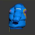Blue Puffer Jacket With Zipper Closure Pockets And Logo Detail For Daily Winter Use
