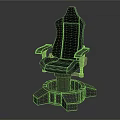 Black Modern Gaming Chair With Ergonomic Design Circular Base And Armrests
