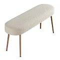 Light Beige Upholstered Sofa Bench With Modern Design And Wooden Legs For Stylish Seating