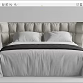 Modern Double Bed Designs With Upholstered Headboards And Neutral Bedding 3d model
