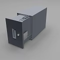 Modern Gray Storage Cabinet With Open Drawer Sturdy Design For Home Organization