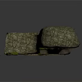 Natural Cave Interior With Rough Rock Walls And Moss Covered Ground
