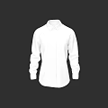 White Collared Long Sleeve Shirt With Simple Design And Front Buttons