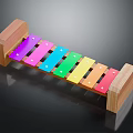 Handcrafted Wooden Xylophone With Vibrant Colorful Keys And Solid Wood Frame