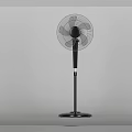 Black Modern Pedestal Cooling Fan With Stable Base And Metal Grille Design