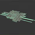 Industrial Mechanical Equipment 3D Model With Metal Structure And Parallel Bars