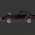 Rusted Modified Car With Exposed Engine Rugged Style And Weathered Vintage Body