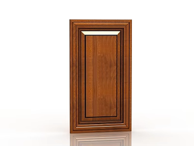 Classic Wooden Double Door With Carved Frame And Panel Design For Home Interior 3d model