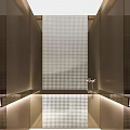 Modern Luxury Elevator Interior With Metal Grid Design And Soft Lighting Effects 3d model