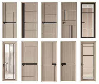 Modern swing door combination 3d model