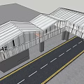 Modern Huizhou South Railway Station Building With Glass Facade Road And Pedestrian