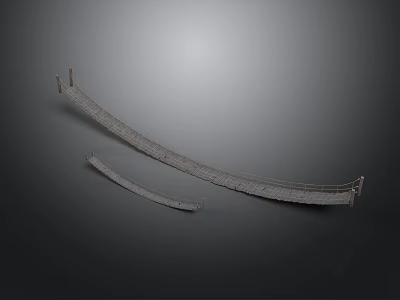 Curved Metal Structure Components With Mesh Texture And Different Lengths 3d model