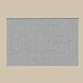 Elegant Gray Textured Curtain Hanging On Rod Against Beige Background