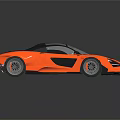 Orange Futuristic Sports Car With Sleek Aerodynamic Body And Transparent Roof