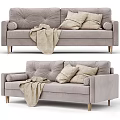Modern fabric double sofa 3d model