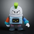 Playful Robot Shaped Decorative Furniture Item With Bright Colorful Design