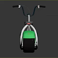 Modern Green and White Electric Bike with Large Wheels Black Seat Handlebar and Reflective Surface