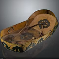 Traditional Decorative Leather Storage Container With Shoe Shaped Design Floral Pattern And Rivets