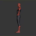 Spider Man Action Figure In Red And Black Costume With Arms Outstretched