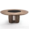 Modern Dining Table Italian Brand Round Log 3d model