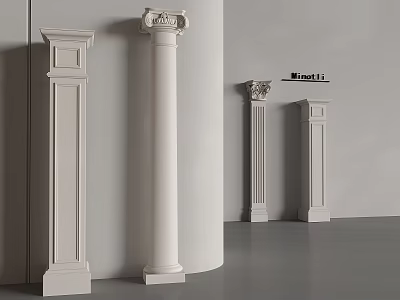 European style gypsum column Roman column gypsum column square column stigma 3d model