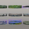 Urban And Natural Garden Landscape Design With Trees Lakes And City Views